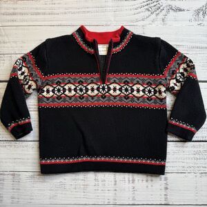 Hanna Andersson Fair Isle 1/4 Zip Sweater 18–24 Months Nordic Cotton